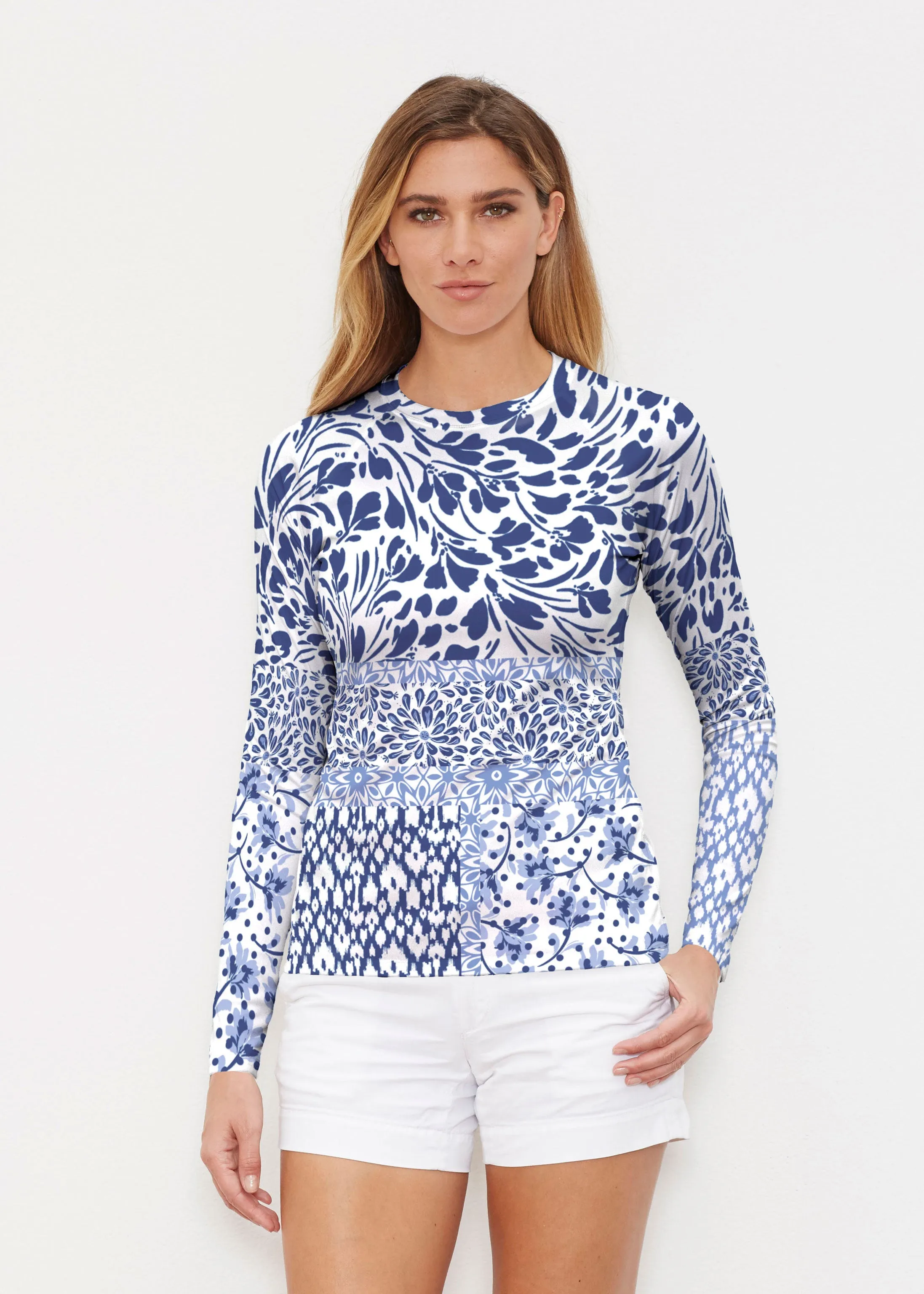 Whimsical Blue (13560) ~ Long Sleeve Rash Guard