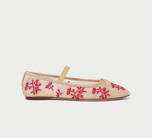 Women Leonie Embellished Ballet Flats In Natural