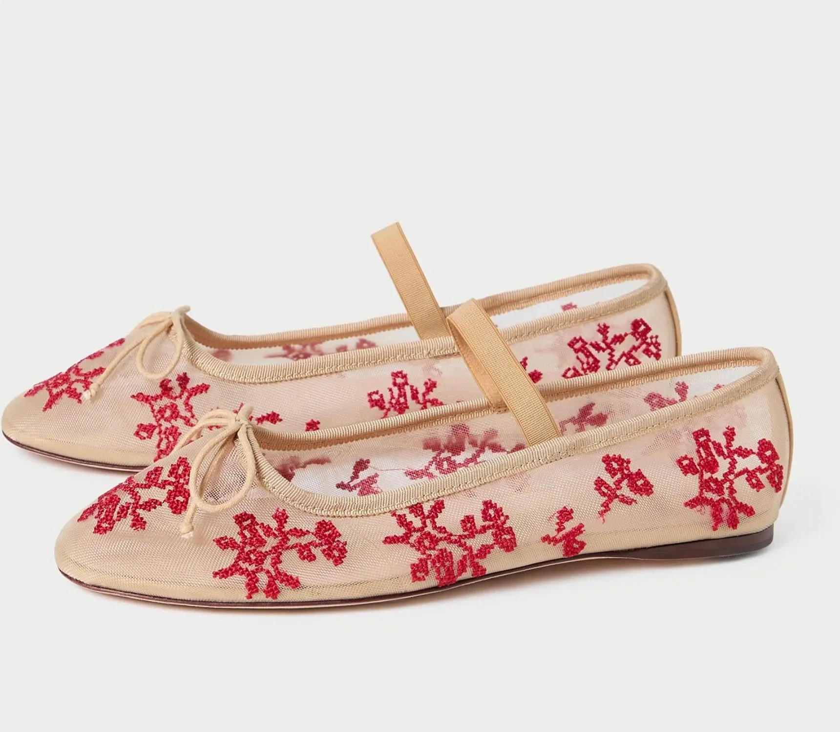 Women Leonie Embellished Ballet Flats In Natural