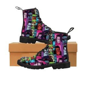 Women's Canvas Boots - Spooky Monsters Anime Beta