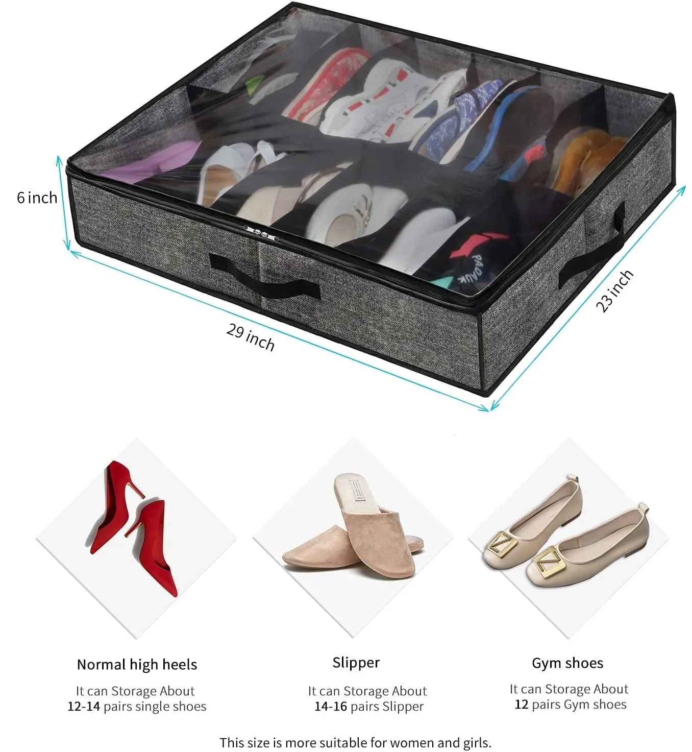 X-Large Under Bed Shoe Storage & Organizer by EZB