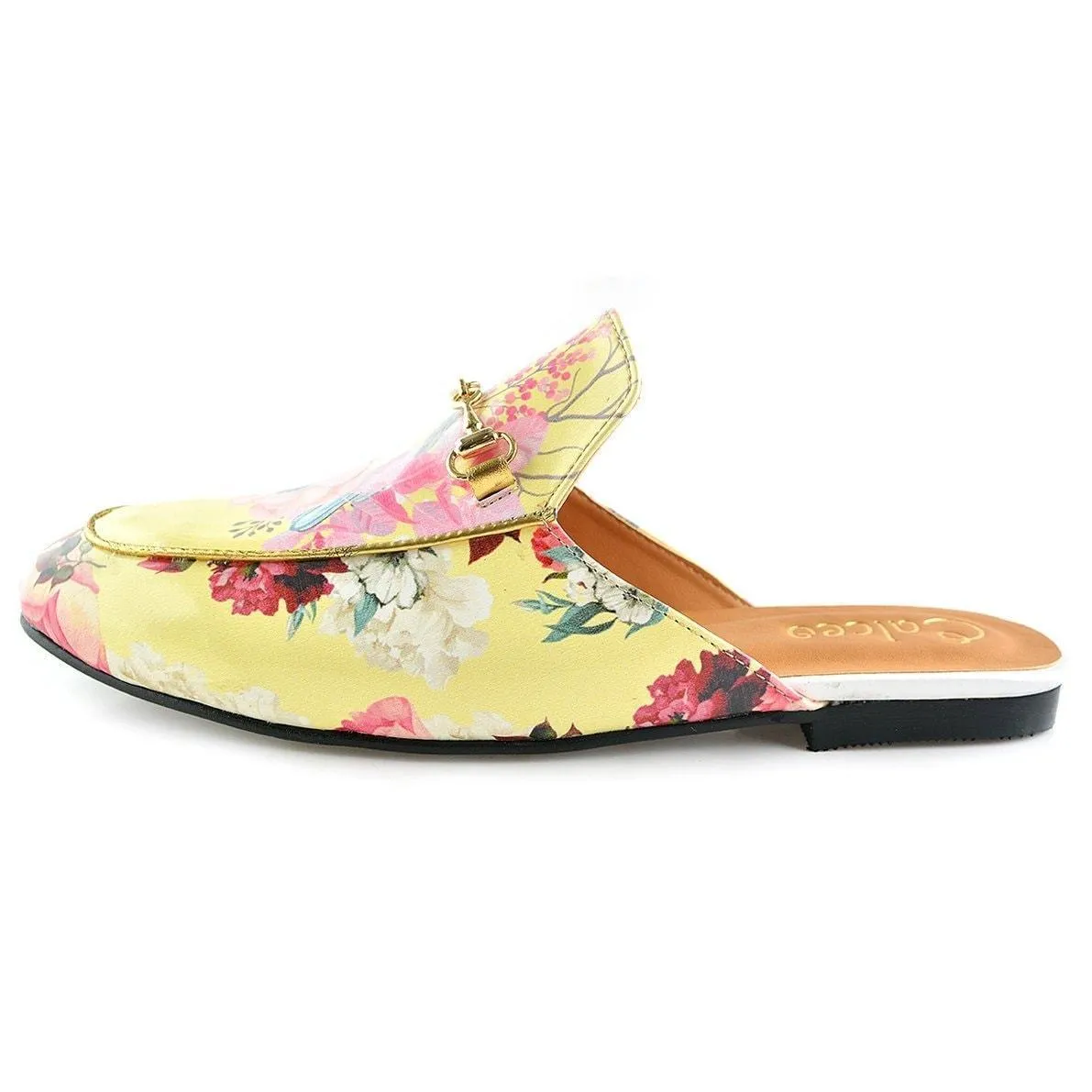 Yellow Floral Bird Slip-On Loafer CAG103