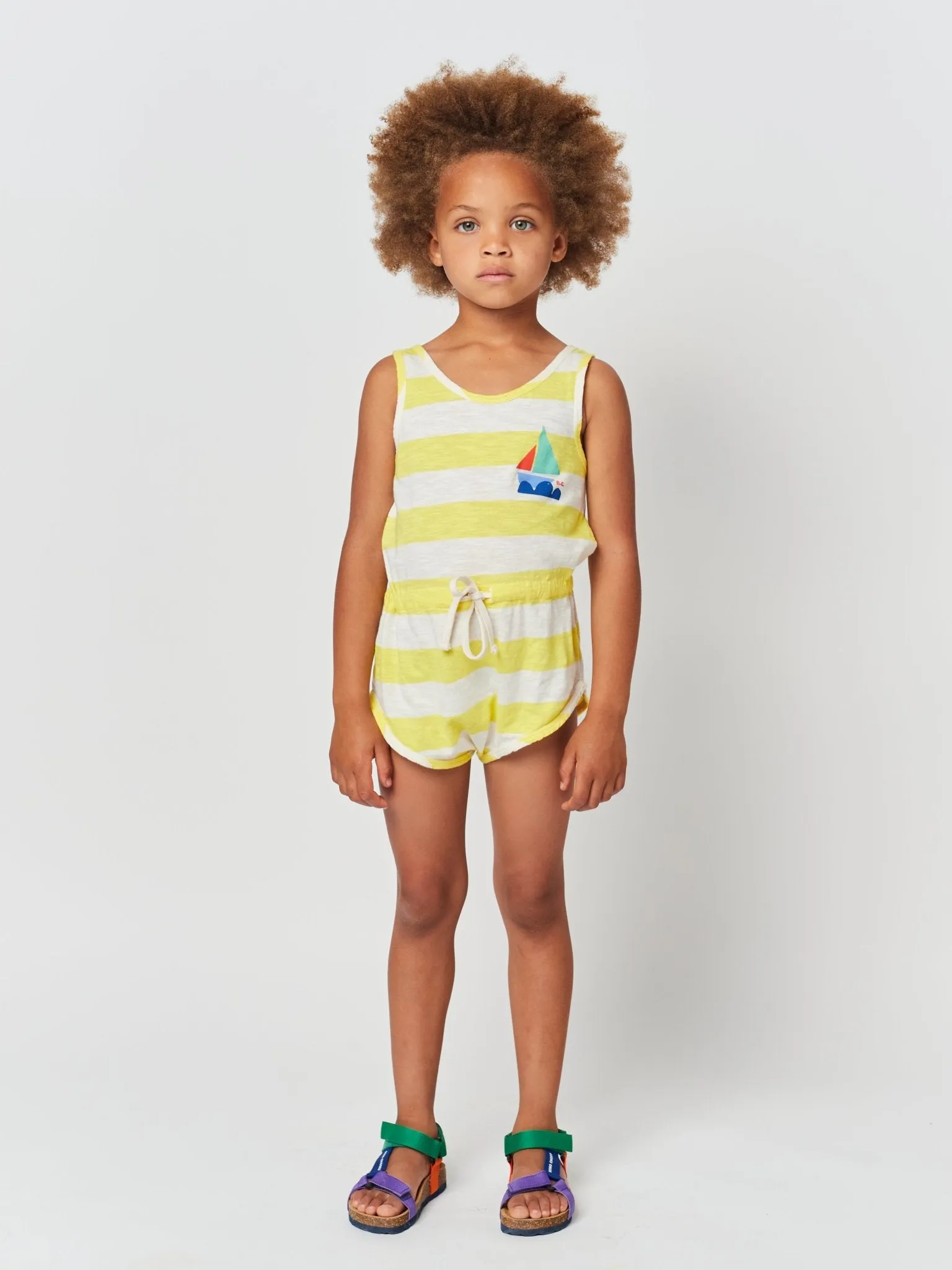 Yellow Stripes Playsuit by Bobo Choses